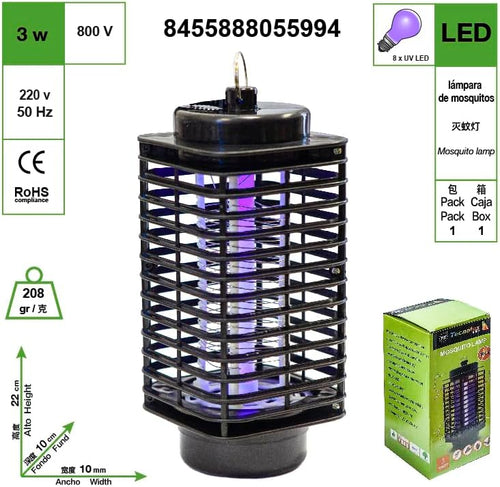 Lámpara Repelente de Mosquitos AMBE - Matamosquitos Eléctrico Recargable con Luz UV Portátil para Interiores y Exteriores 1U. - Trendys.es