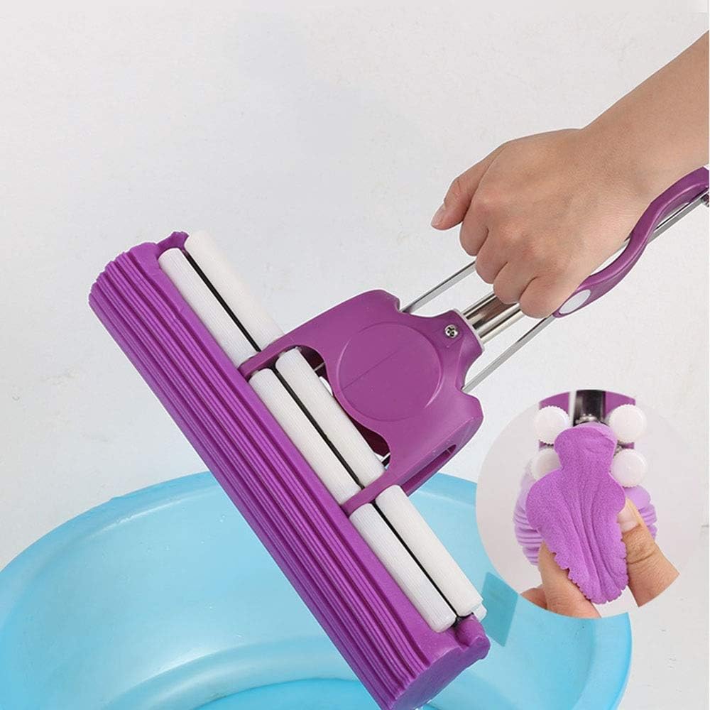 Fregona de Doble Rodillo PVA - Fregona Telescópica con Cabeza de Esponja Súper Absorbente y Cubos Separados - Trendys.es