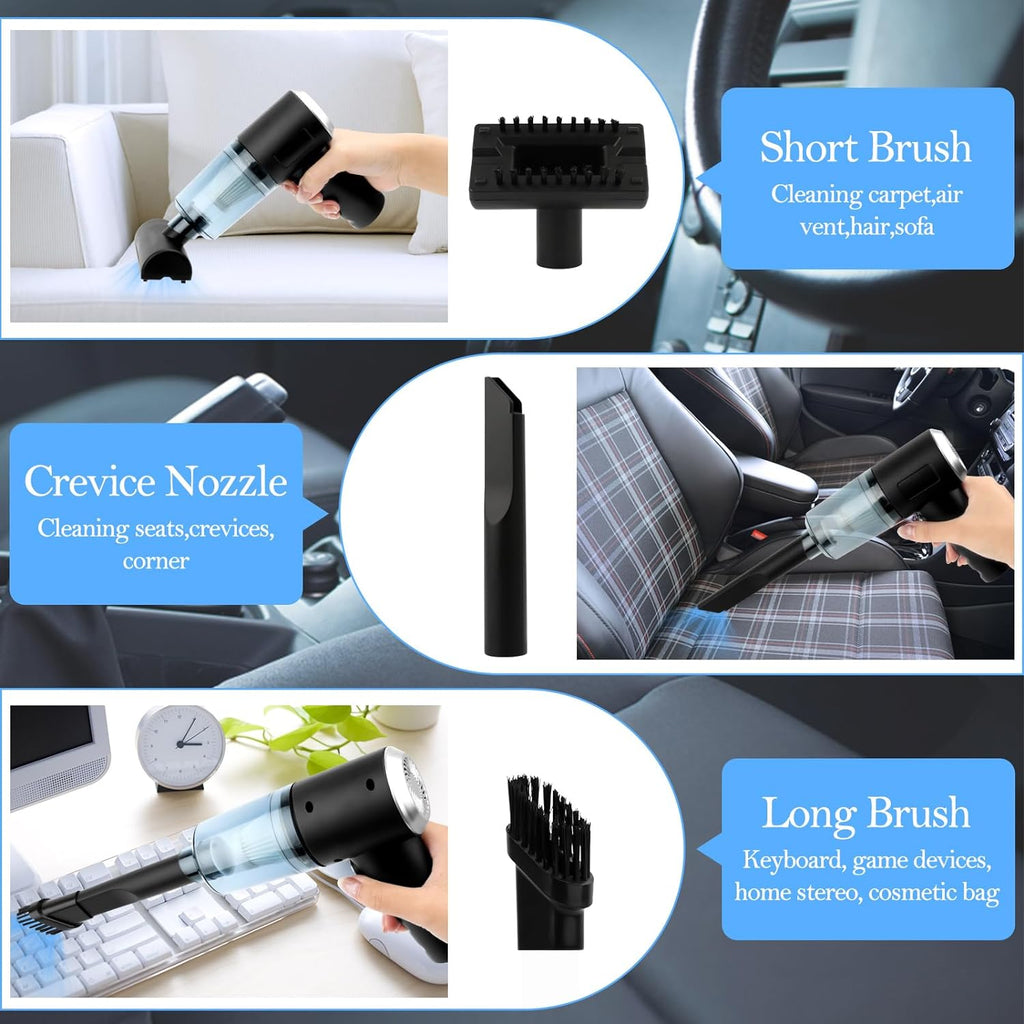 Aspiradora de Mano Inalámbrica - Mini Aspiradora para Autos, Coche, Oficina y Hogar con Carga USB - Trendys.es