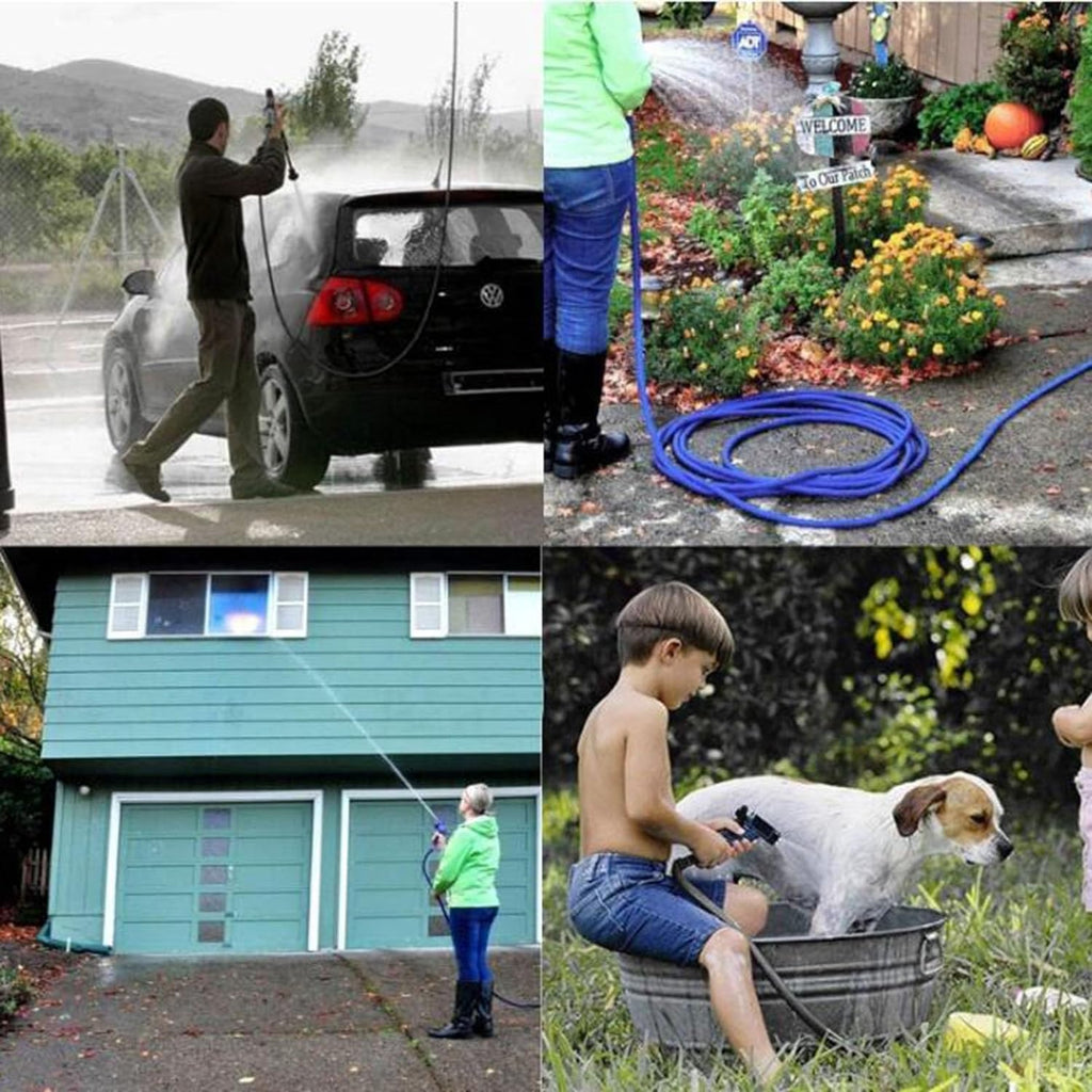 Manguera de Jardín Expandible con Pistola de Pulverización de 7 Modos - Manguera Mágica con Adaptadores - Trendys.es