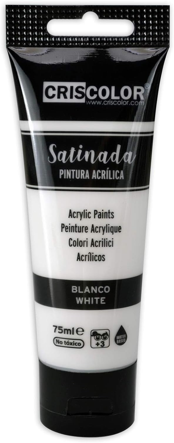 Criscolor | Set de pintura acrilica de 6 colores para lienzos y manualidades, surtido, 75 ml (Paquete de 6)