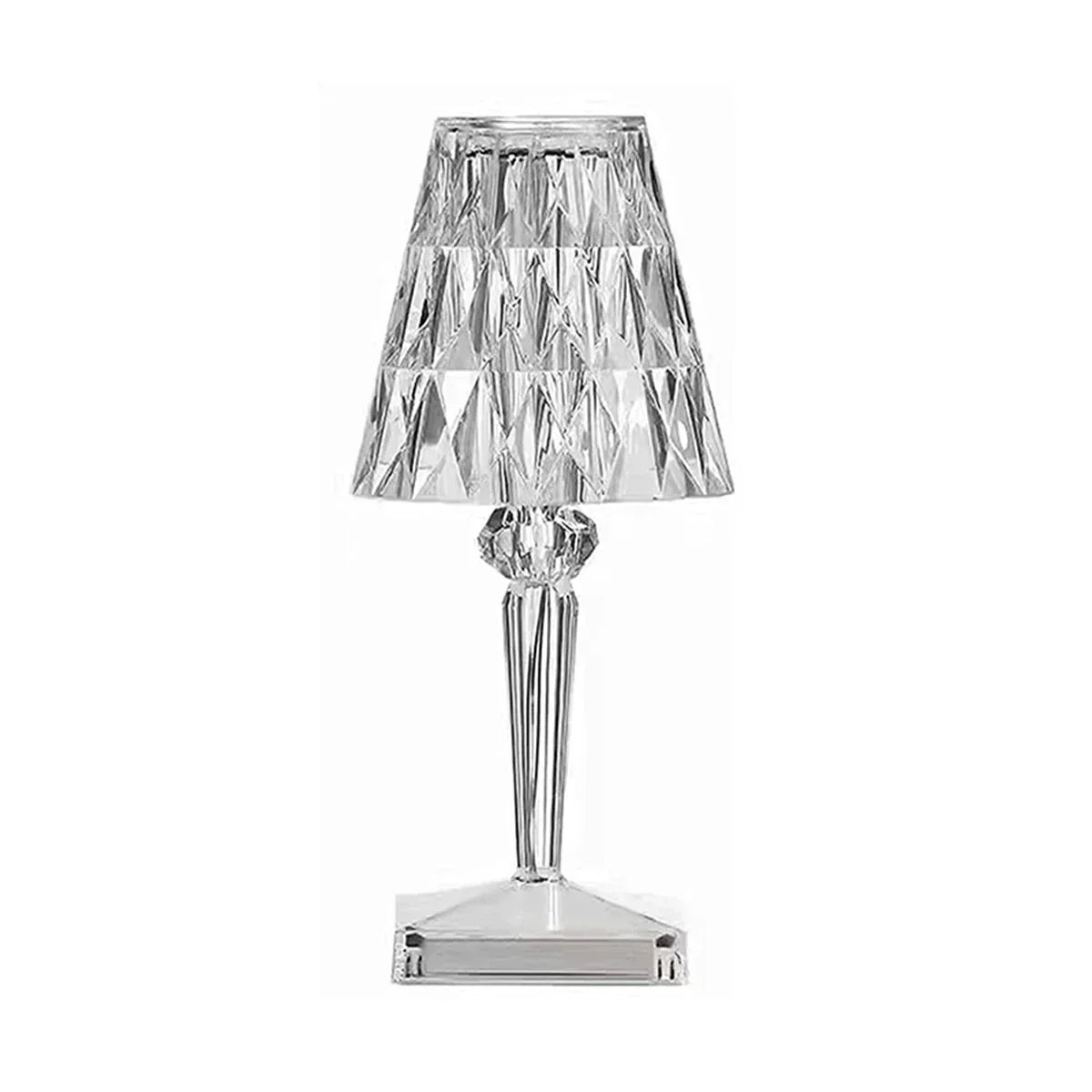 Lámpara cristal LED recargable elegante y sencilla.