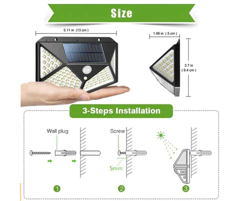 Luz LED solar de exterior - Movimiento, Rango De Iluminación 270° - Trendys.es