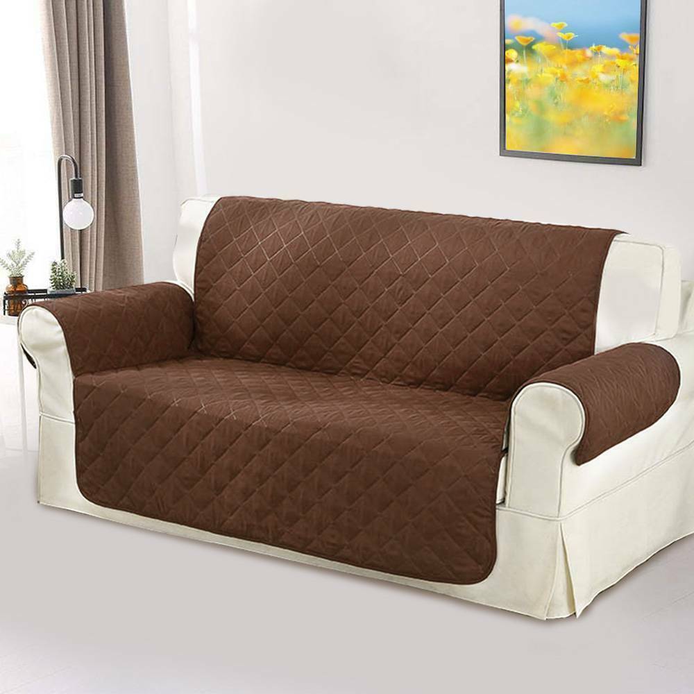 Protector de Sofá ANDRA - Reversible, 3 Plazas, Chocolate-Beige, 280 cm - Trendys.es