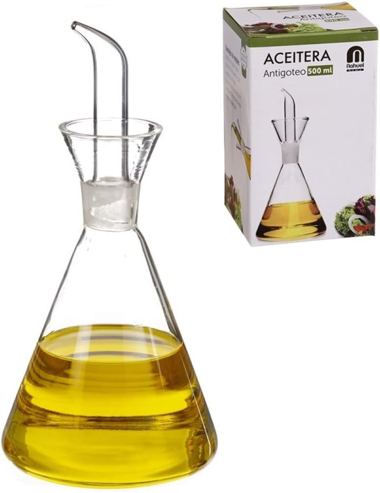 D'CASA  | Aceitera antigoteo cristal 500 cc en caja, 500ml